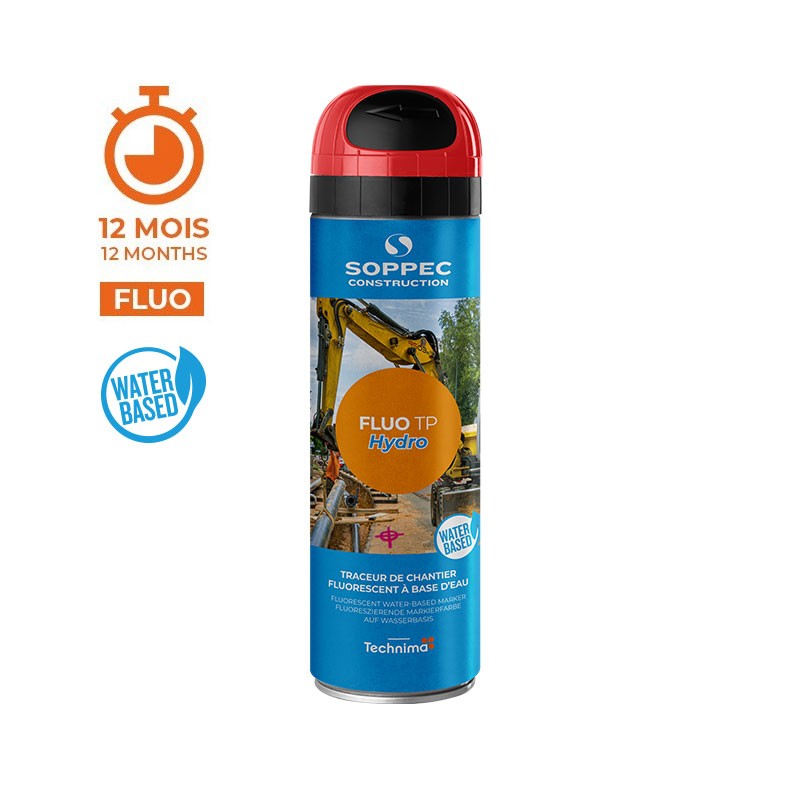 Fluo TP Hydro Markierspray auf Wasserbasis, Neon-Sprühfarbe, 500ml