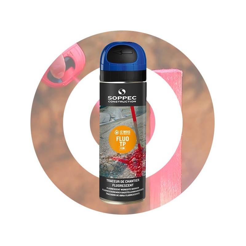 Fermit Markierspray 500 Ml – Leuchtrot, Für Asphalt, Beton, Holz, Wasserfest