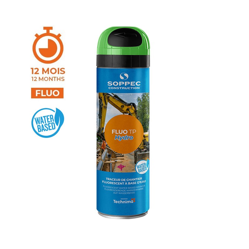 Fluo TP Hydro Markierspray auf Wasserbasis, Neon-Sprühfarbe, 500ml